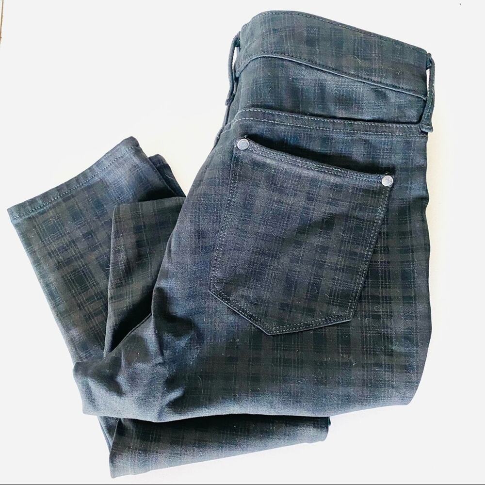 GLORIA VANDERBILT Black Grey Plaid Trousers Skinny Jeans Pants Leggings 8